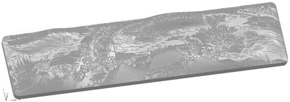 Method for engraving calligraphies and paintings on carriers by laser on basis of three-dimensional curved surfaces