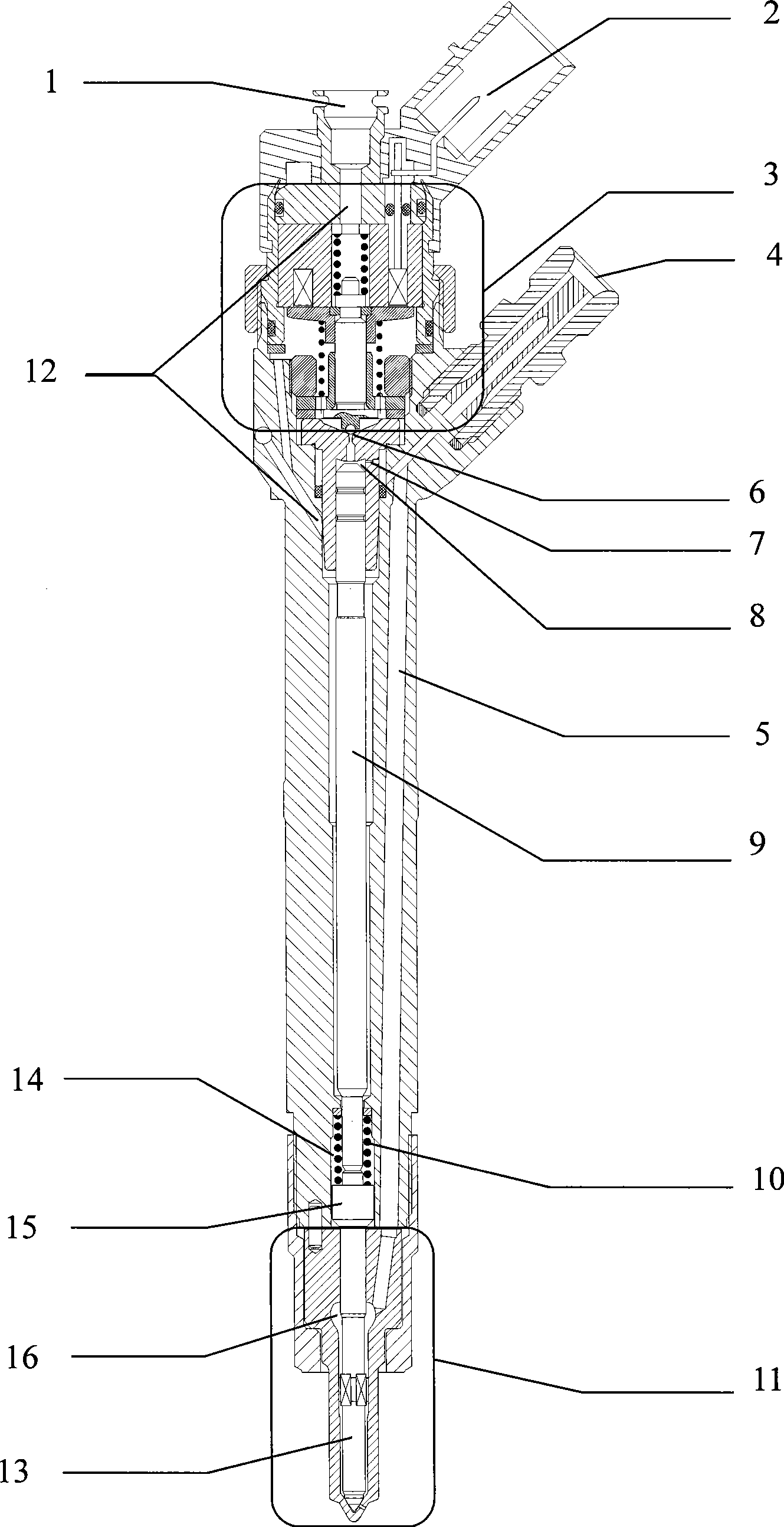 High voltage common rail electronic control injector