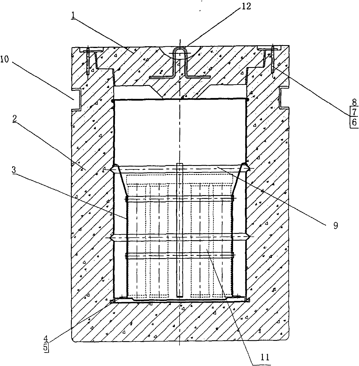 Nuclear waste material storing and transporting barrel based on modified concrete