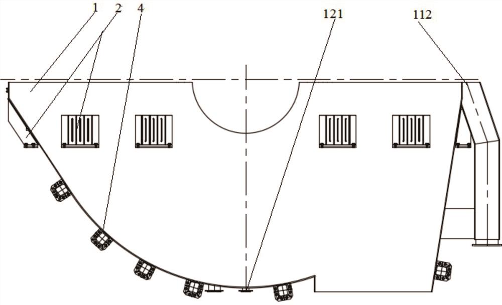 Groove body structure for large disc type filter and assembly method of groove body structure