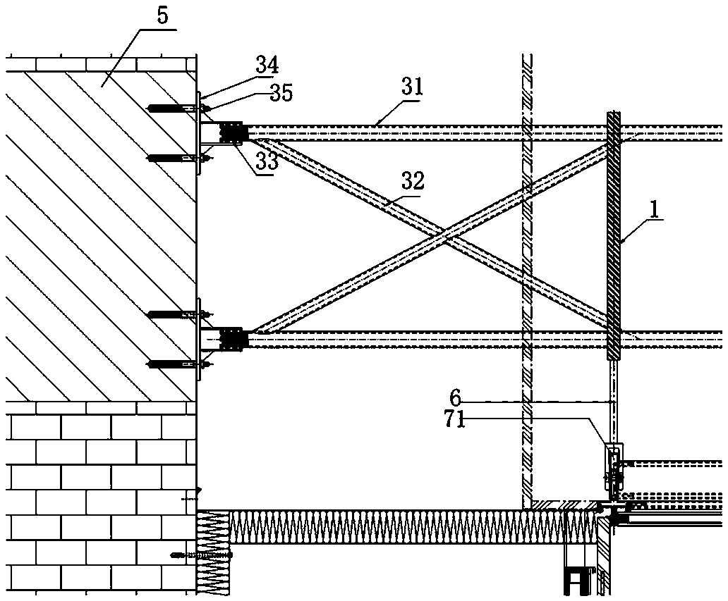 Suspension hidden frame glass curtain wall system