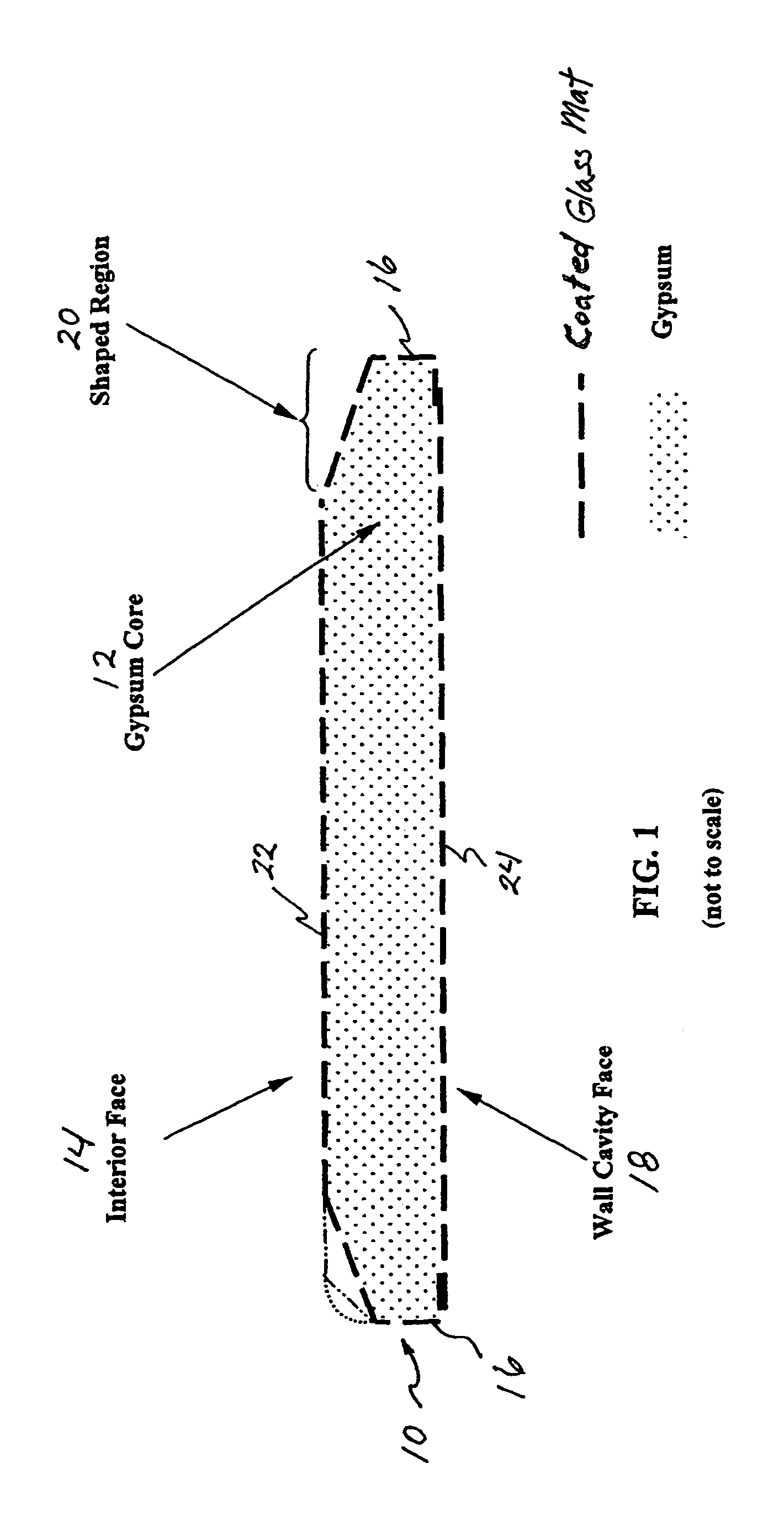 Interior wallboard and method of making same