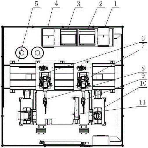 Double-robot working station for double-weld-joint arc welding