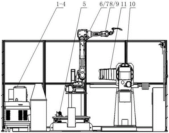 Double-robot working station for double-weld-joint arc welding