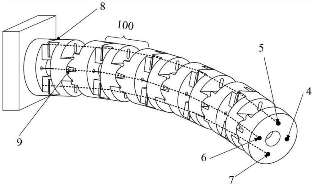 A wire-actuated segment capable of decoupling bending motion