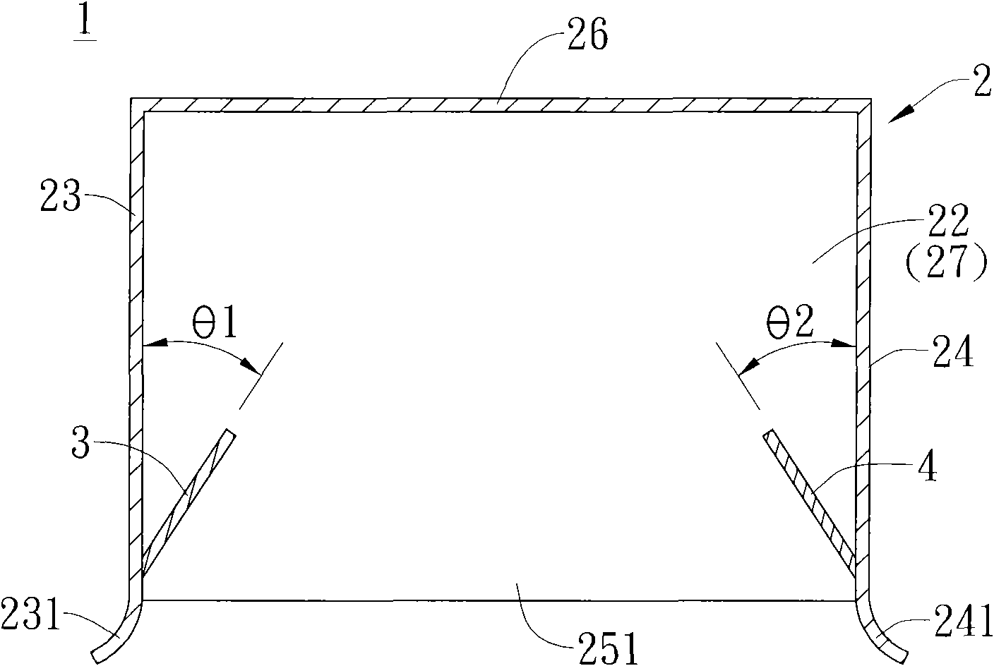 Exhaust device with deflection plate