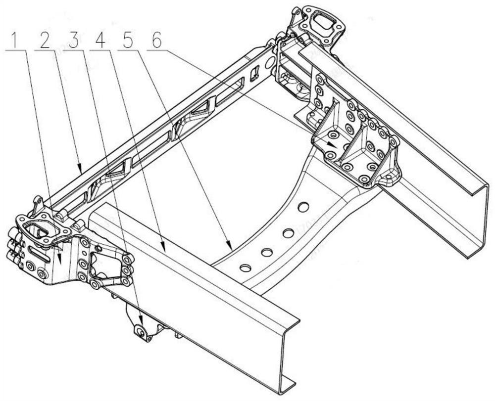 Combined frame front overhang structure