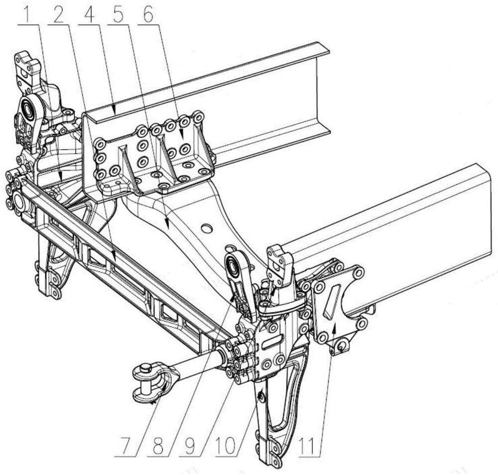 Combined frame front overhang structure