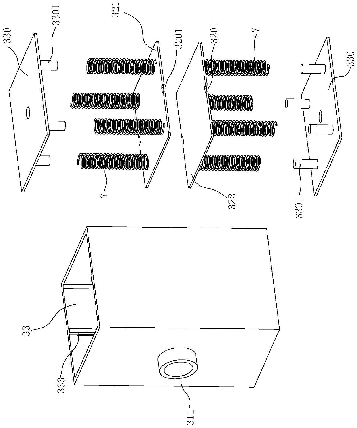 Lampblack buffering mechanism for range hood