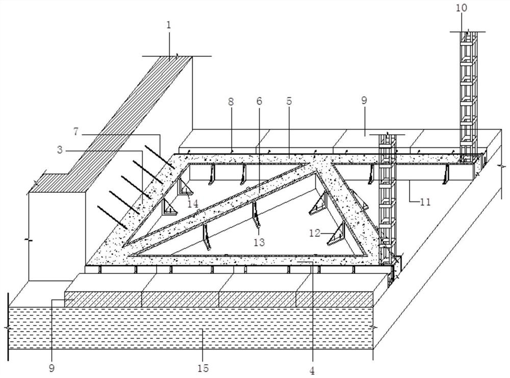 Subway transfer station deep foundation pit excavation support construction method