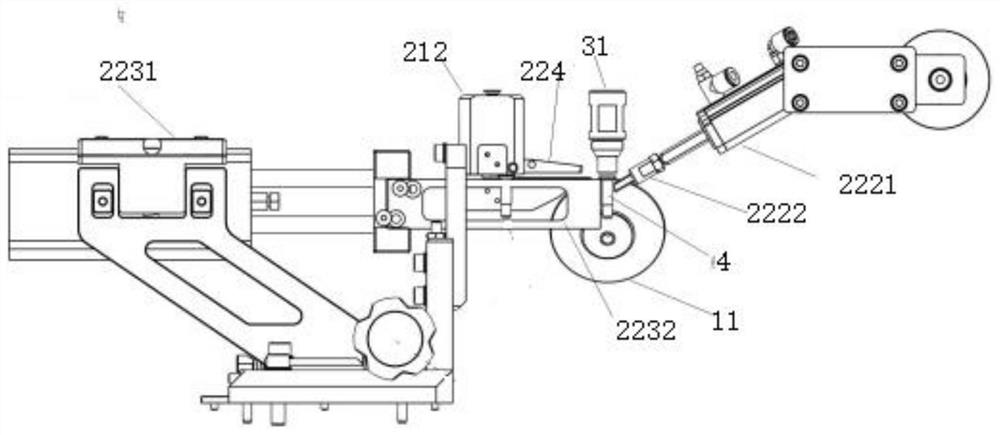 Two-wheel fillet rolling strengthening machine used for bolt rolling strengthening