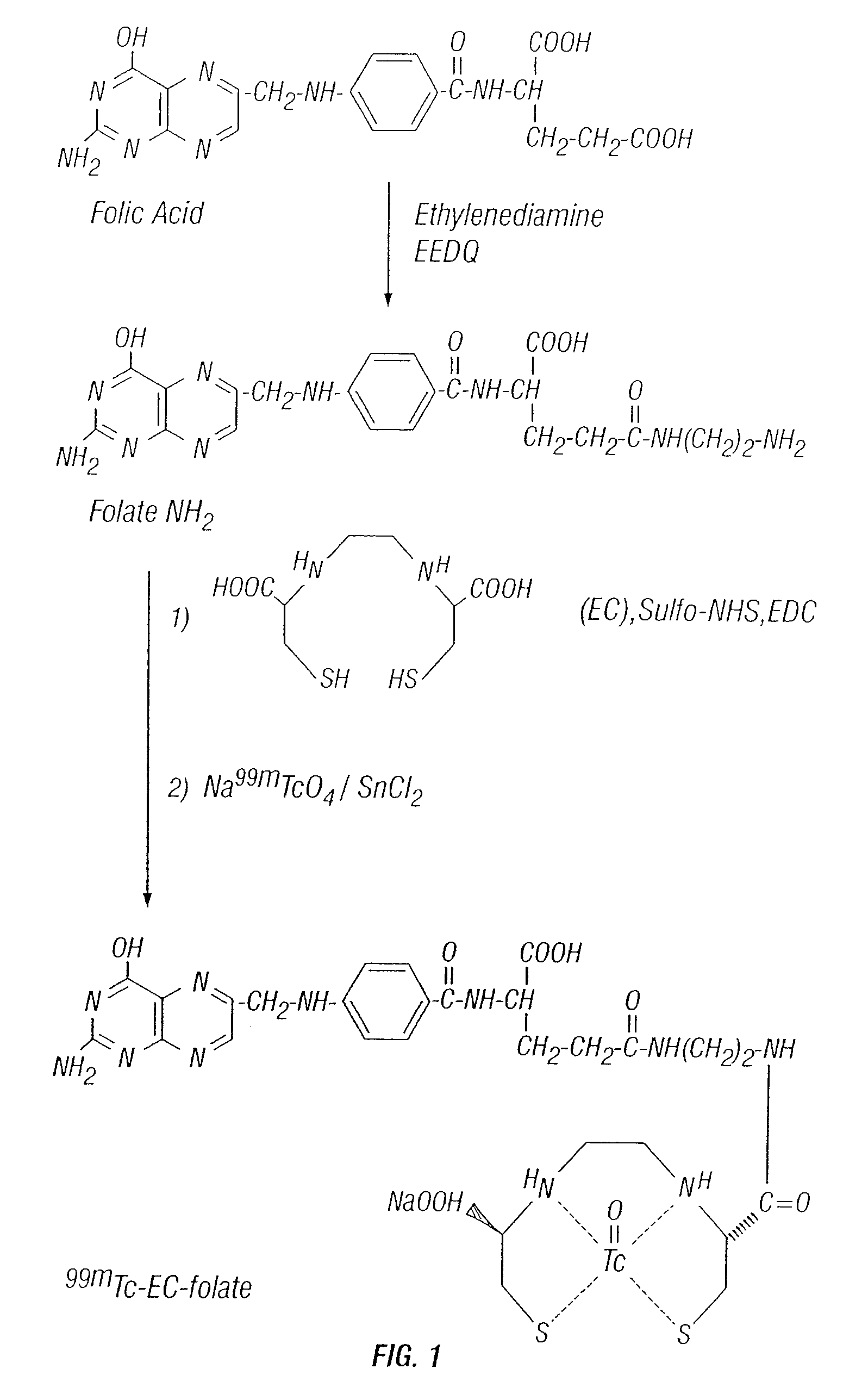 Metal ion-labeled bis-aminoethanethiol-targeting ligand conjugates, compositions, and methods for tissue-specific disease imaging