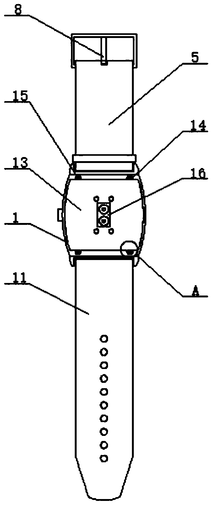 Intelligent medical watch capable of monitoring blood pressure and movement