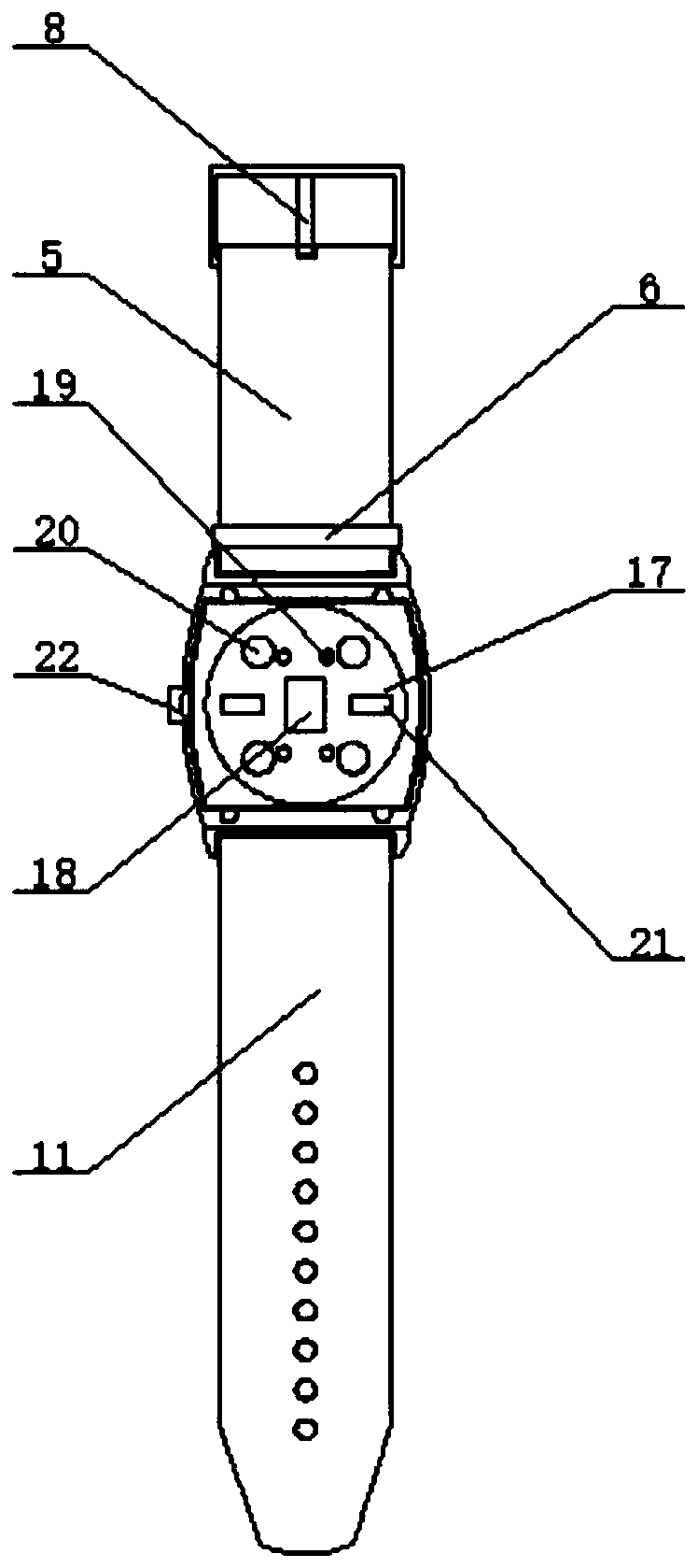 Intelligent medical watch capable of monitoring blood pressure and movement