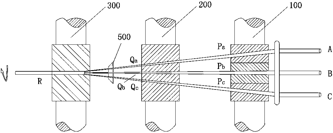 Method for producing colorful yarns by blending tricolor rough yarns and colorful yarns prepared through method