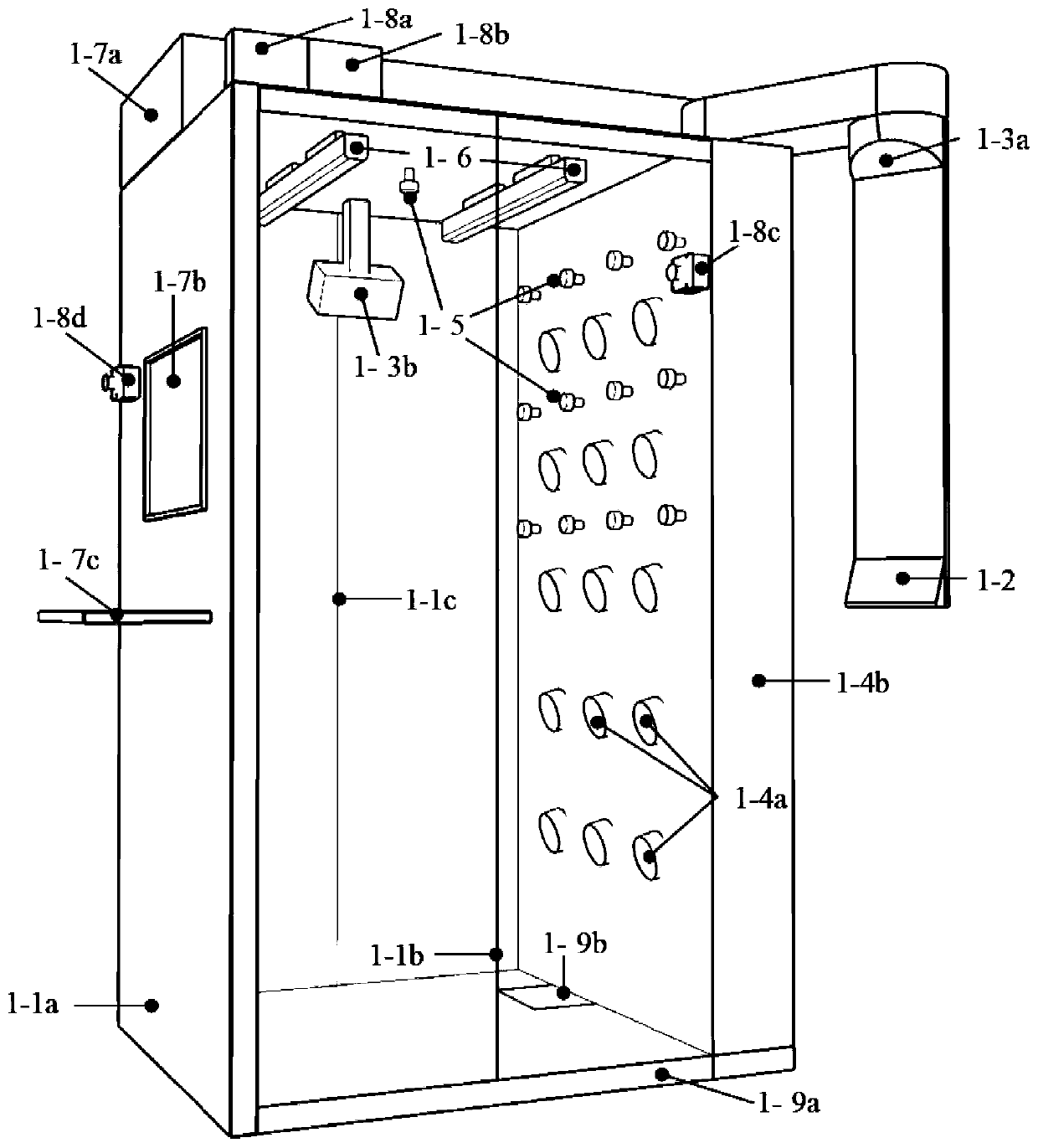 Equipment and method for identity recognition, body temperature measurement, disinfection and sterilization and aerosol removal