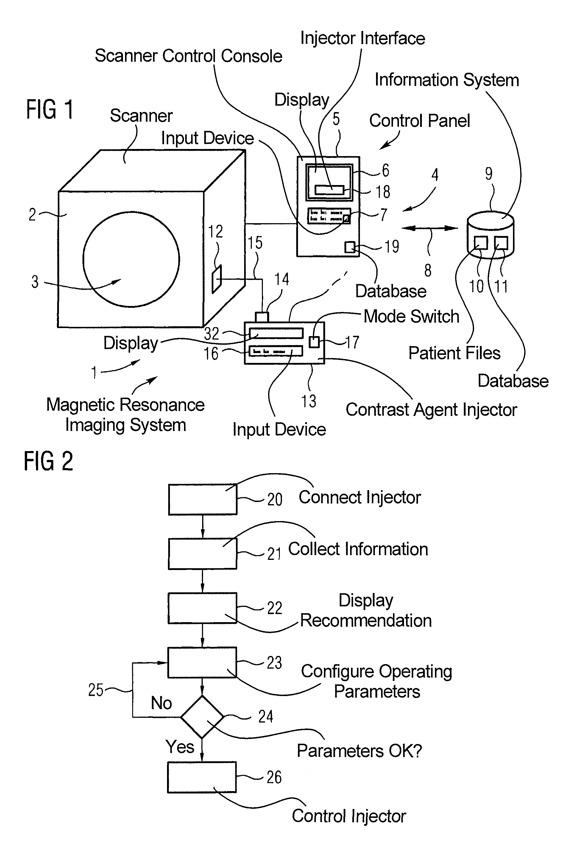 Method and apparatus for controlling a contrast agent injection for magnetic resonance imaging