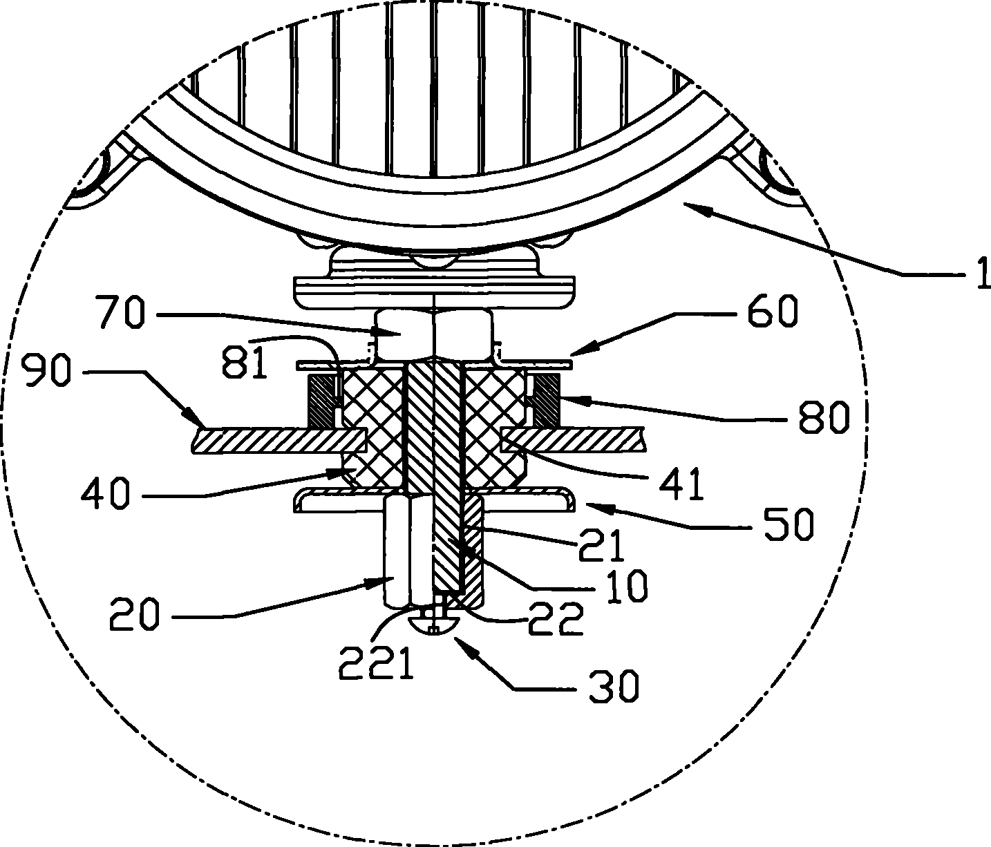 Luminaire with limit pre-pressing structure