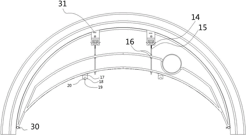 Tunnel concrete curing device and construction method thereof