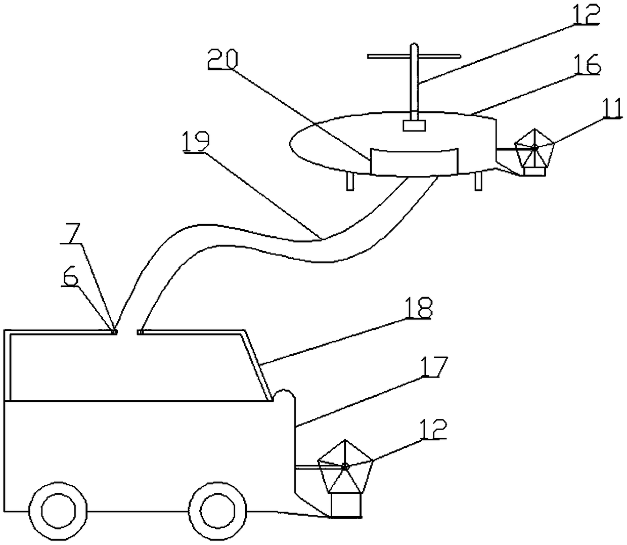 Linked agricultural harvesting system based on unmanned aerial vehicle