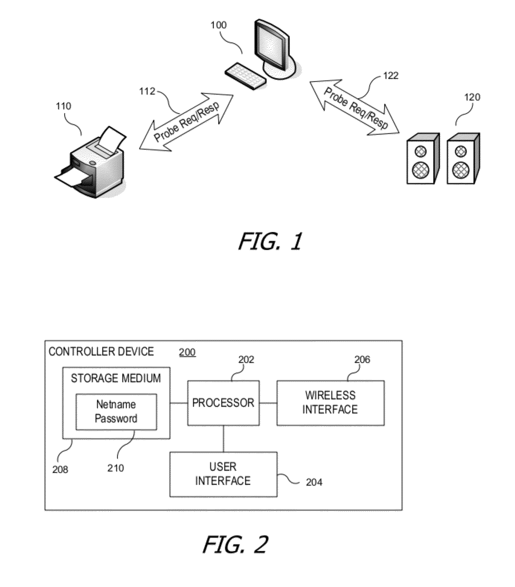 Secure wireless link between two devices using probes