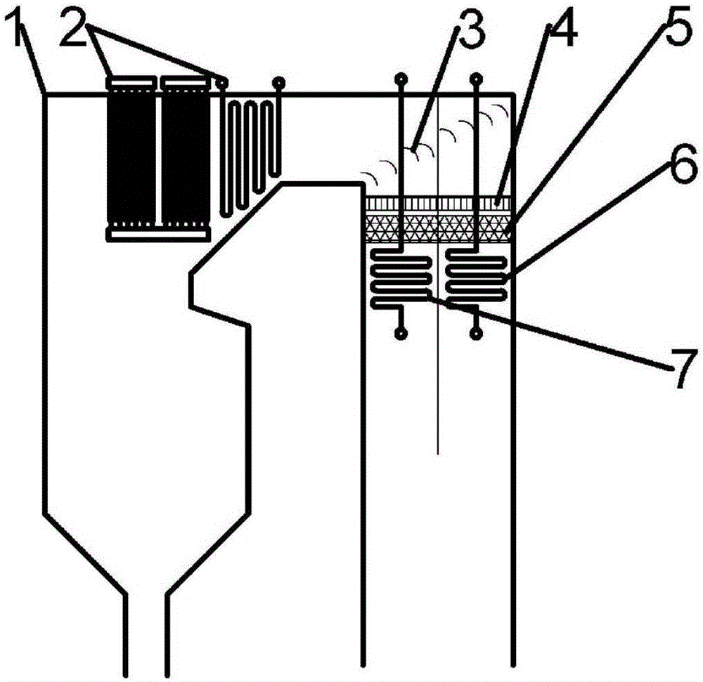 Catalytic removal device for NOx and CO in tail flue of pi-shaped pulverized coal boiler