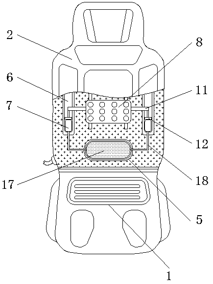 Reciprocating vibration type massage cushion for electric automobile