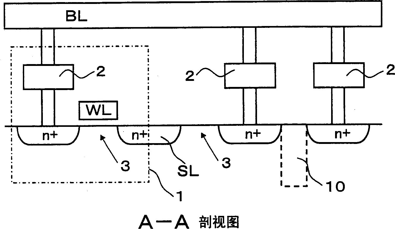 Nonvolatile memory cell and non-volatile semiconductor memory device