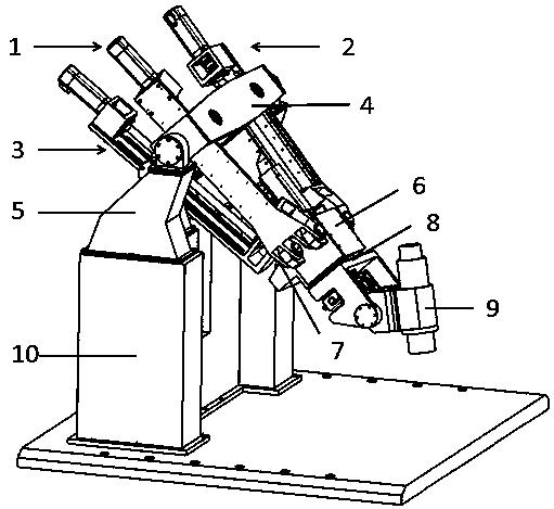 Five-degree-of-freedom precise series-parallel robot with mobile platform additional constraints