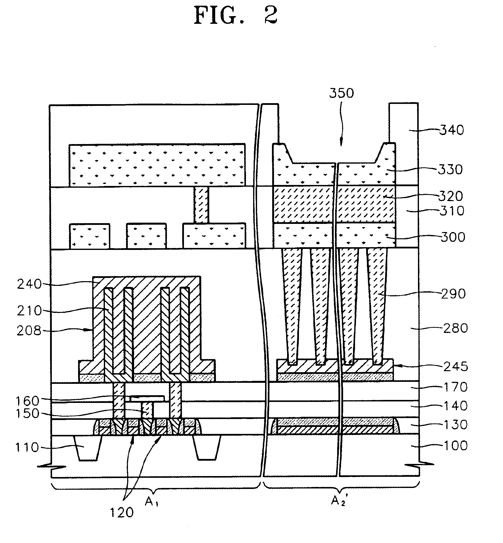 Bonding pad structure of a semiconductor device