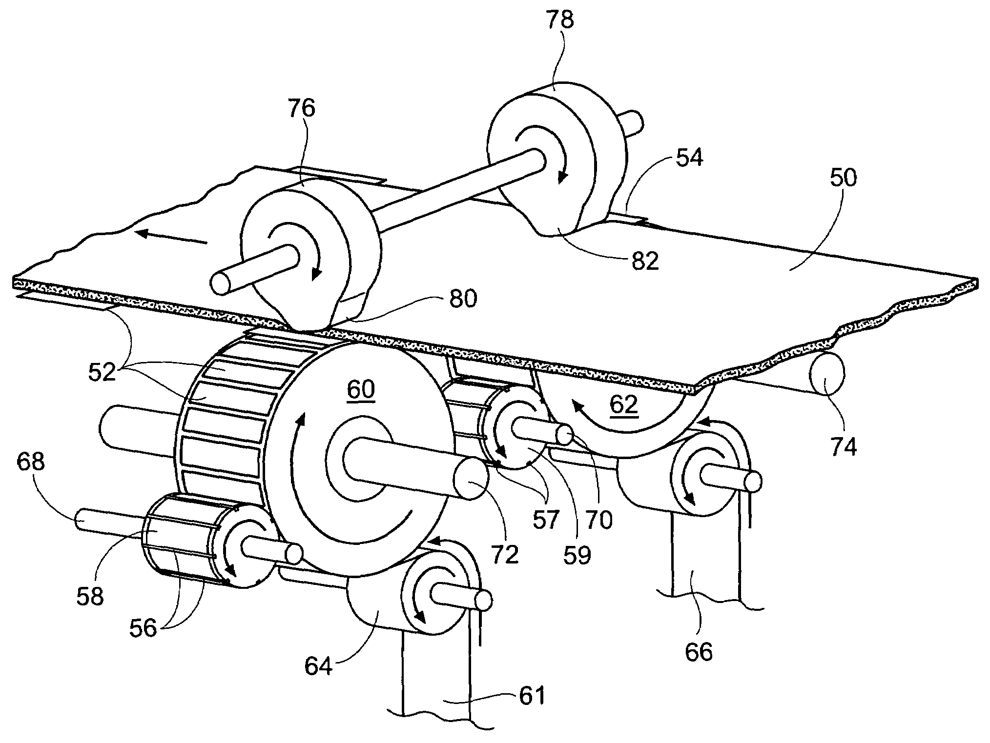 Transverse tape application method and apparatus