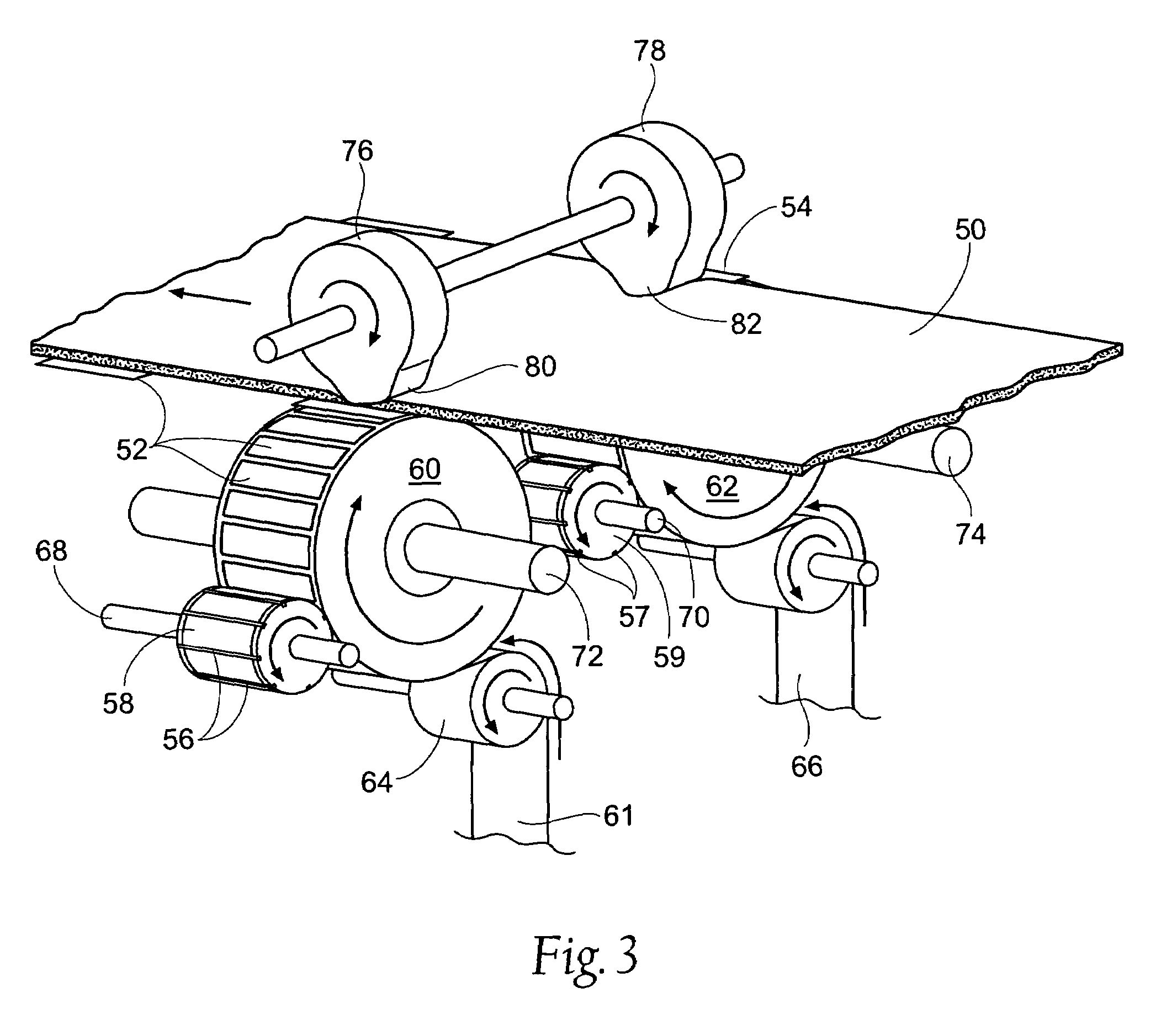 Transverse tape application method and apparatus