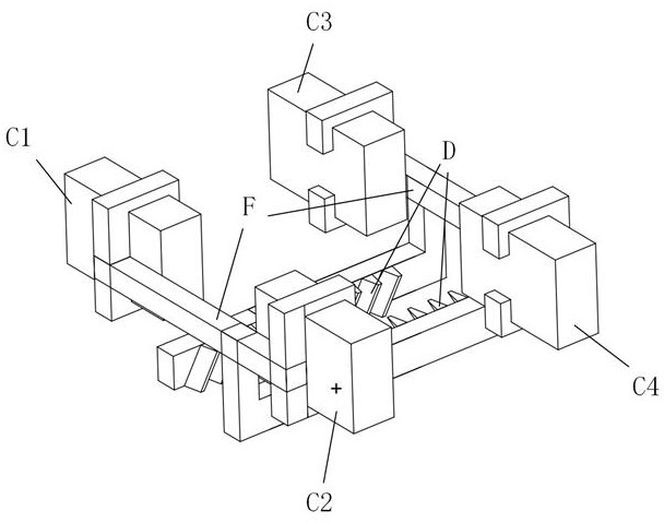 Follow-up permanent magnetic field arc extinguishing mechanism in double-breakpoint direct-acting contactor