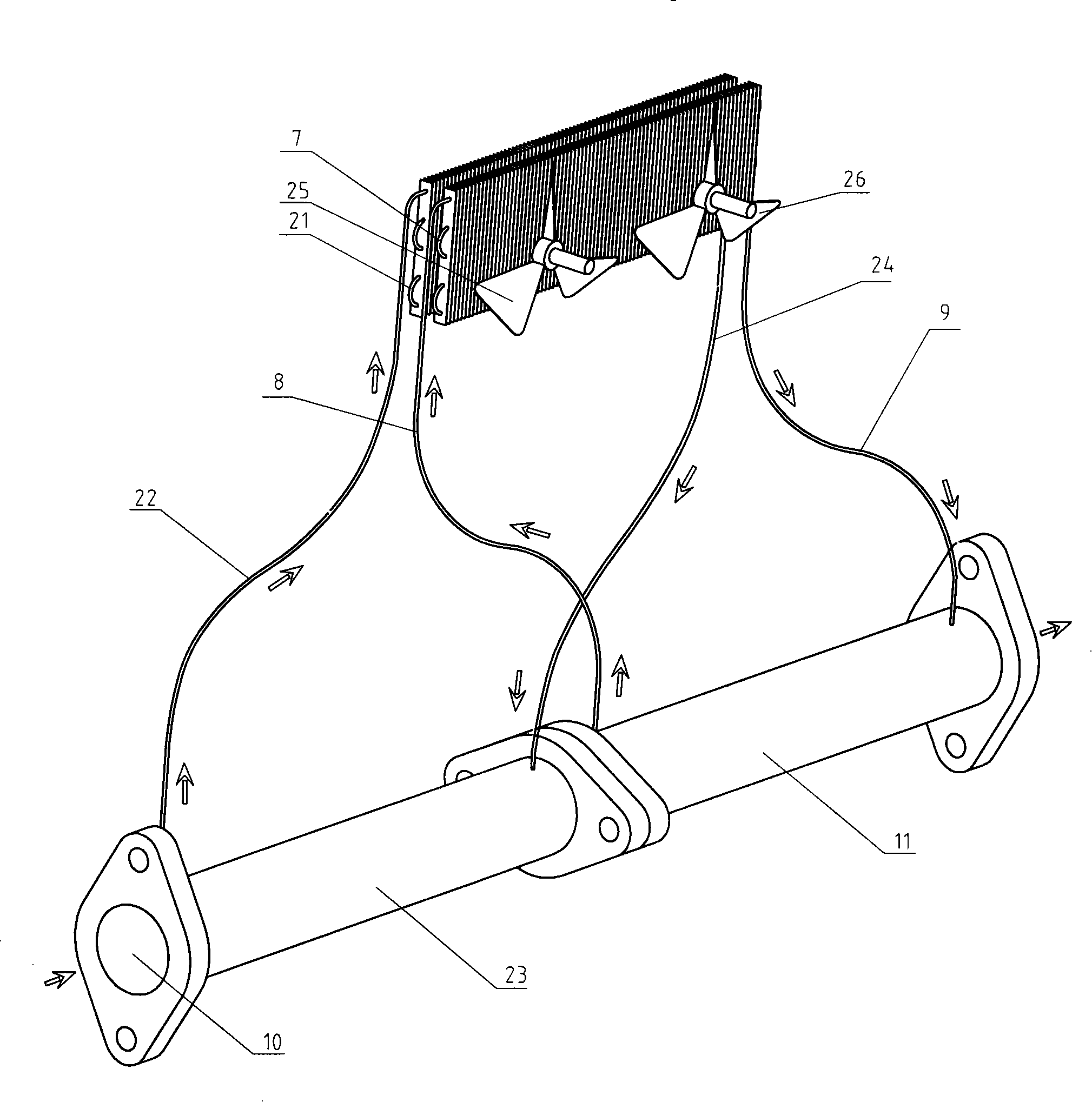 Two stage hot pipe EGR cooler