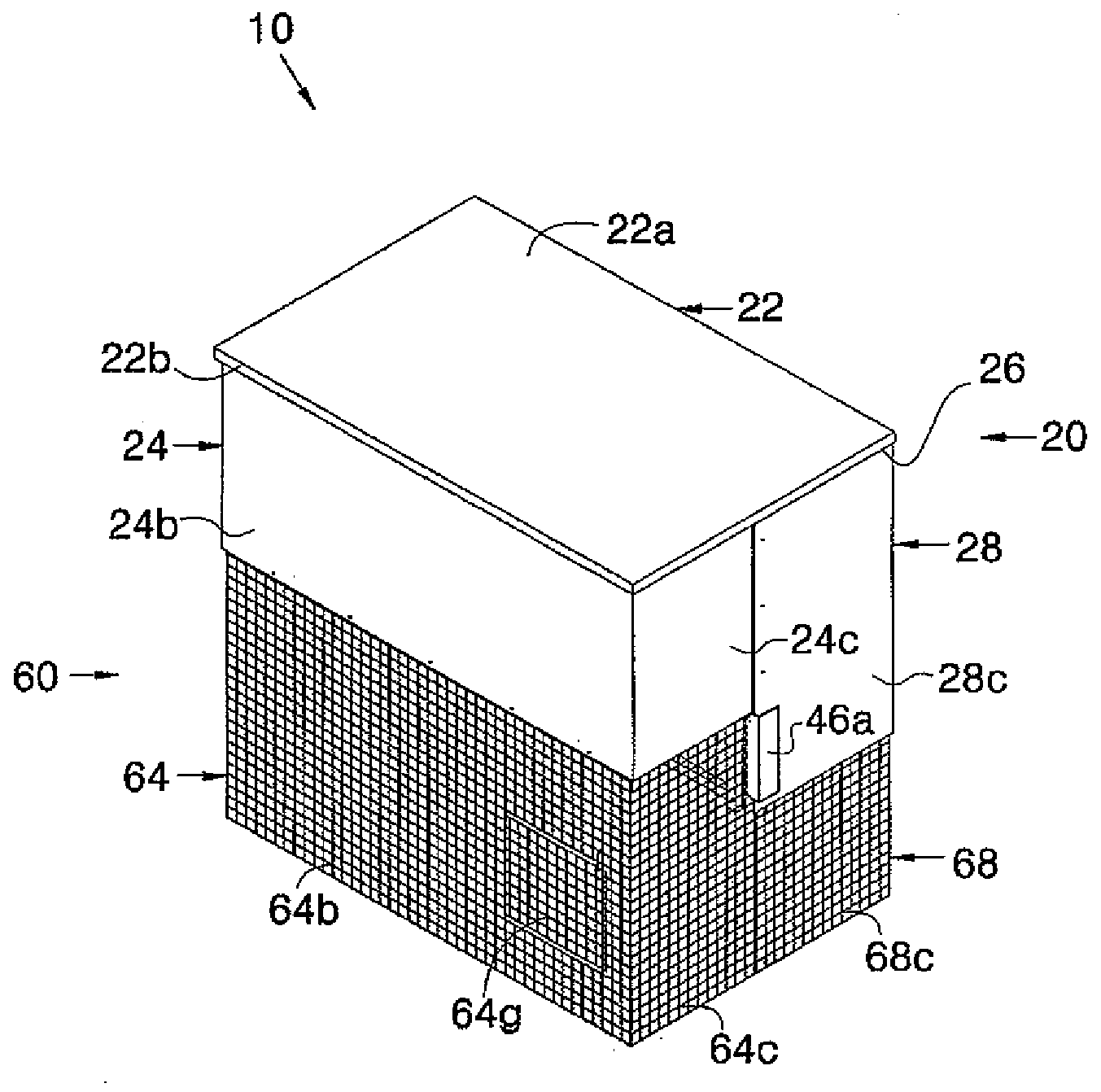 Portable and collapsible housing for poultry or other animals