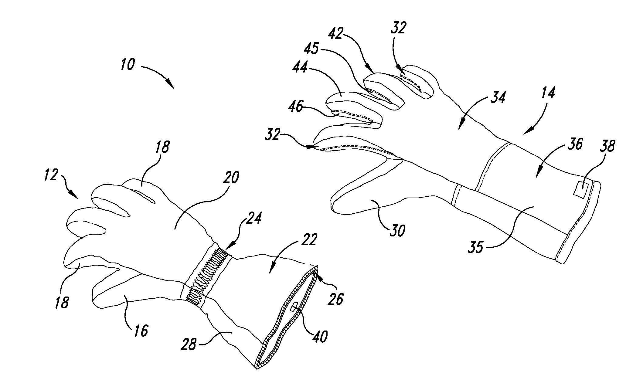 Insulated handwear with increased flexion and method of making