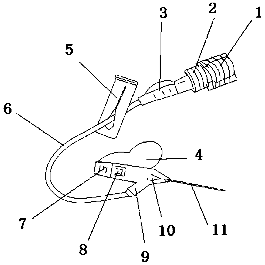 An oval shunt safety indwelling needle