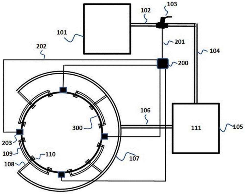 Extinguishing system for performing blind-spot-free dry powder spraying on large storage tank