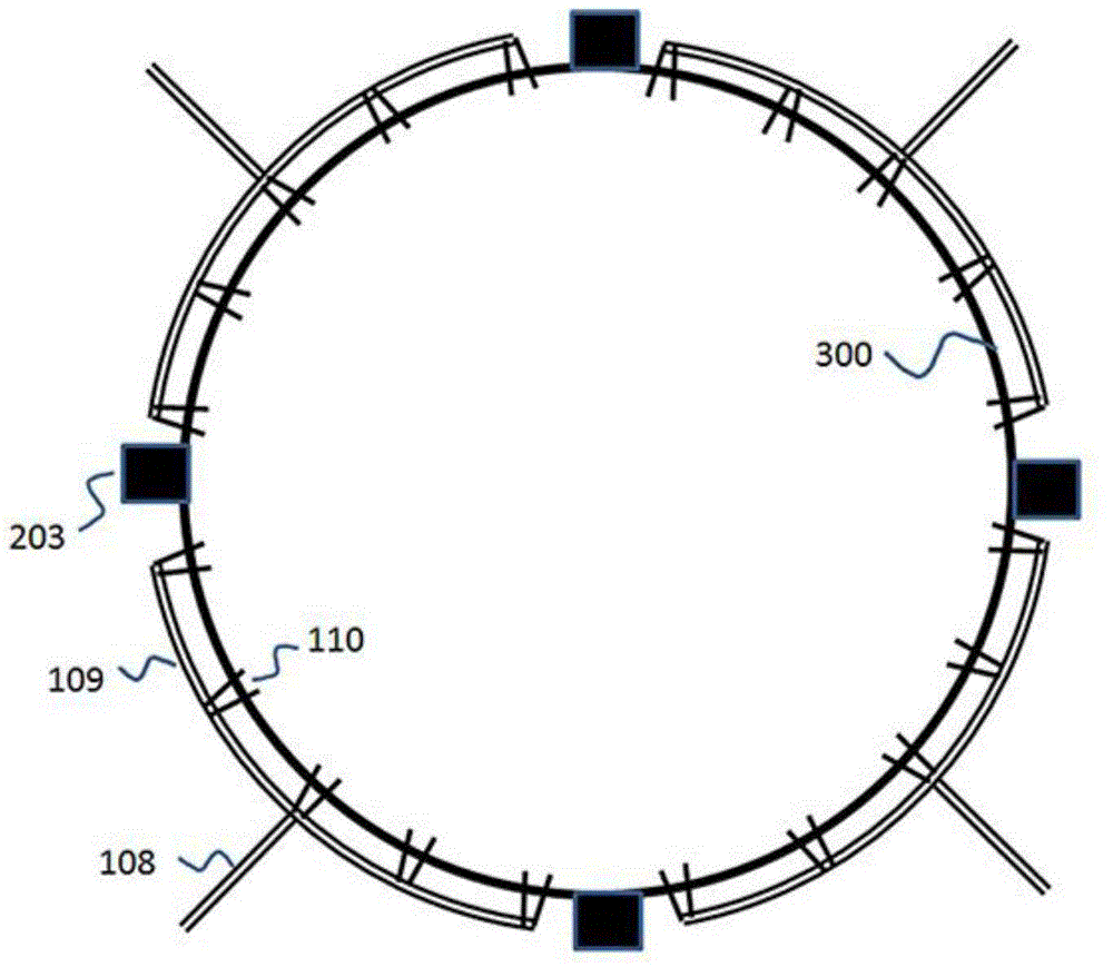 Extinguishing system for performing blind-spot-free dry powder spraying on large storage tank