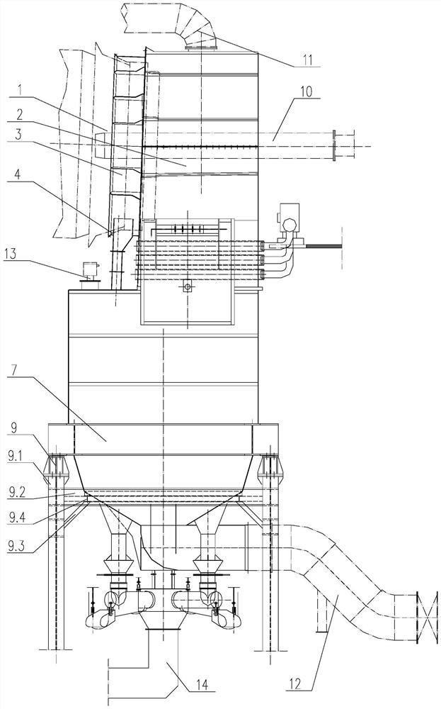 Material cooling system of large rotary kiln