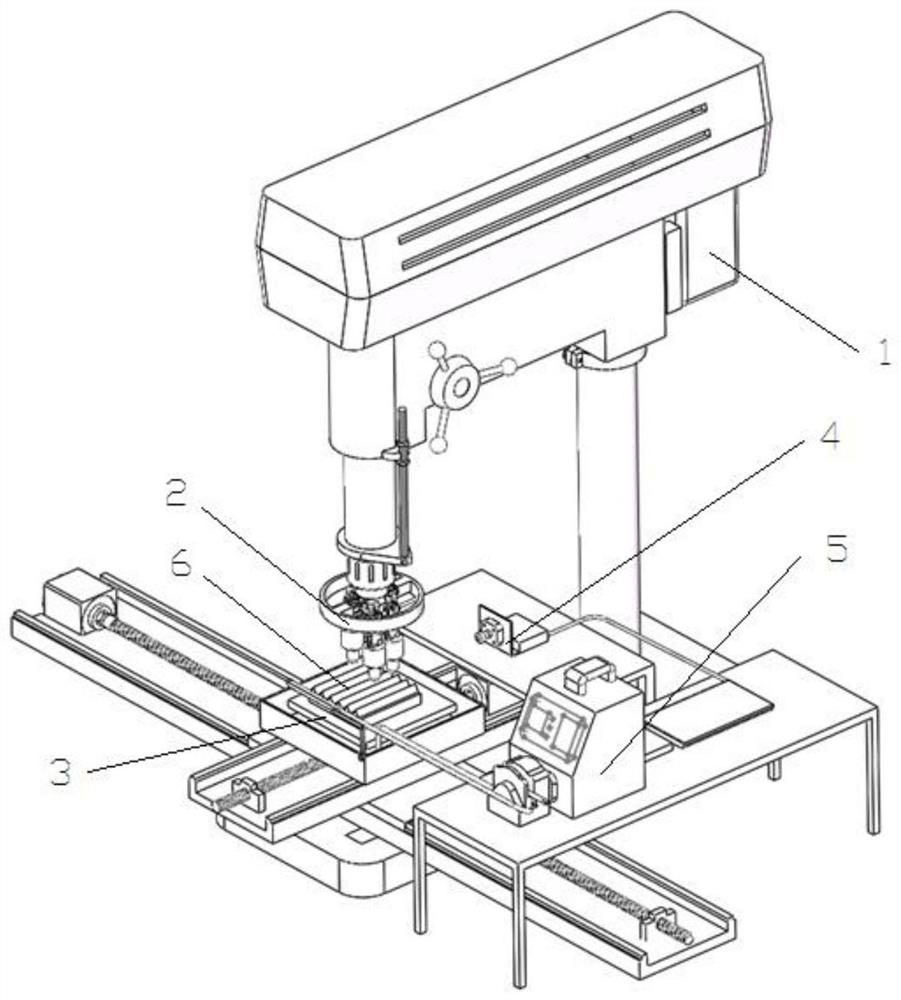 A self-identifying multi-angle magnetic pole head chemical magnetic particle grinding processing device