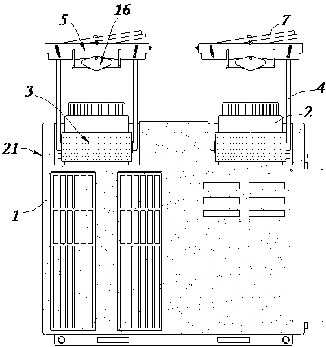 External protection device with self-heat-dissipation structure for central air conditioning unit