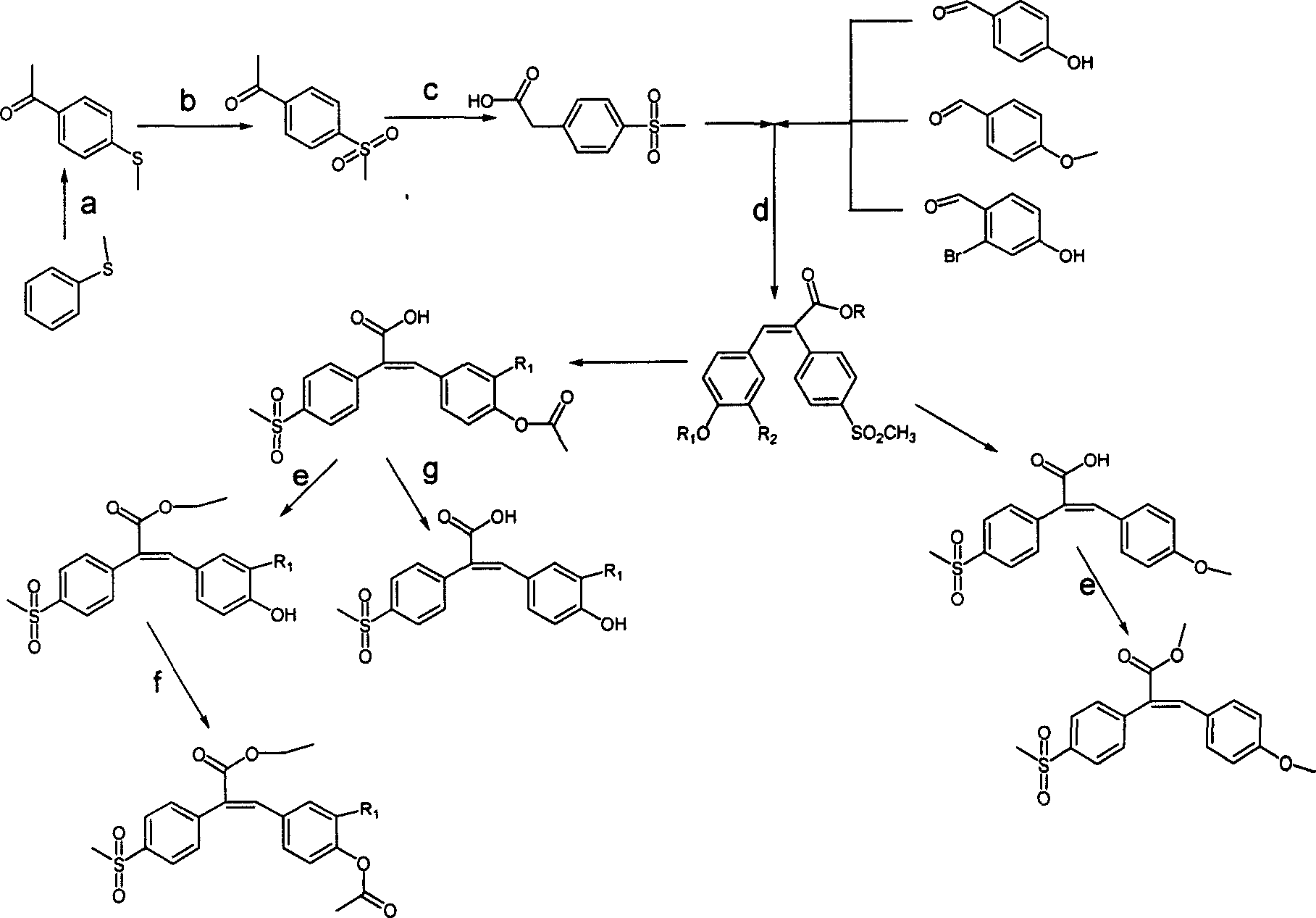 Sulfonyl diphenylethyllene endocompound and its preparation method and pharmaceutical uses