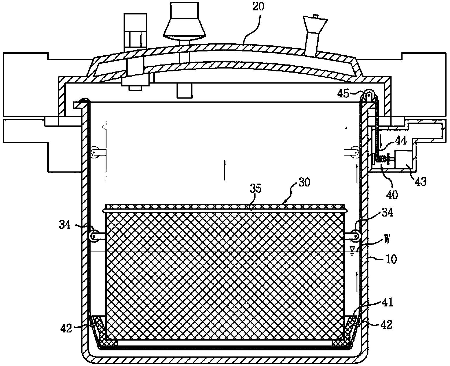 Pressure cooker for cooking noodles