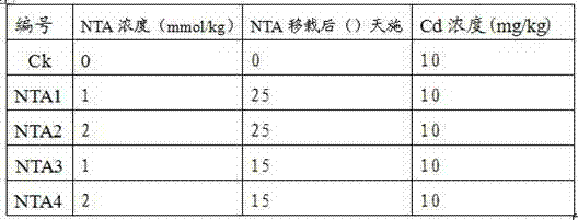 Application of nitrilotriacetic acid for reinforcing capability of siegesbeckia orientalis in restoring cadmium-polluted soil