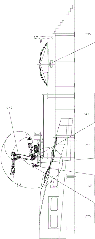 Assembling system and method of front window of high-speed rail locomotive