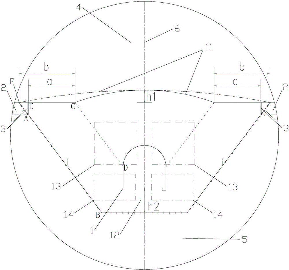 Bottom microarch-type gallery structure of HCRFD (High Core Rockfill Dam)