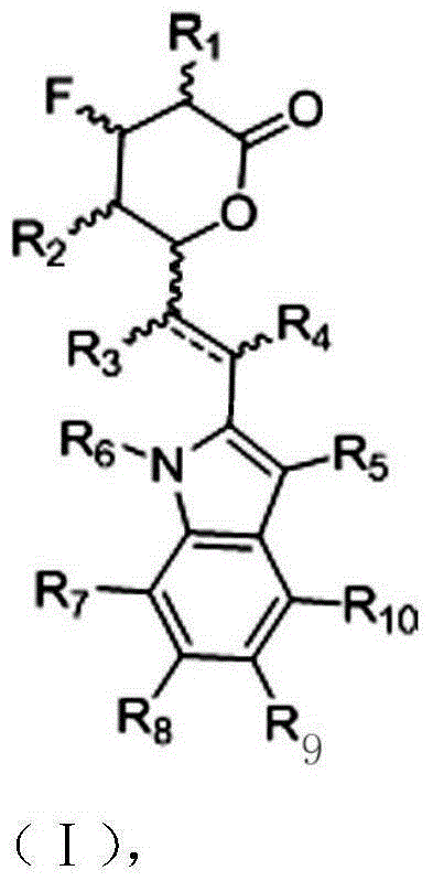 Polysubstituted indole statin fluorine-containing modifier and use thereof