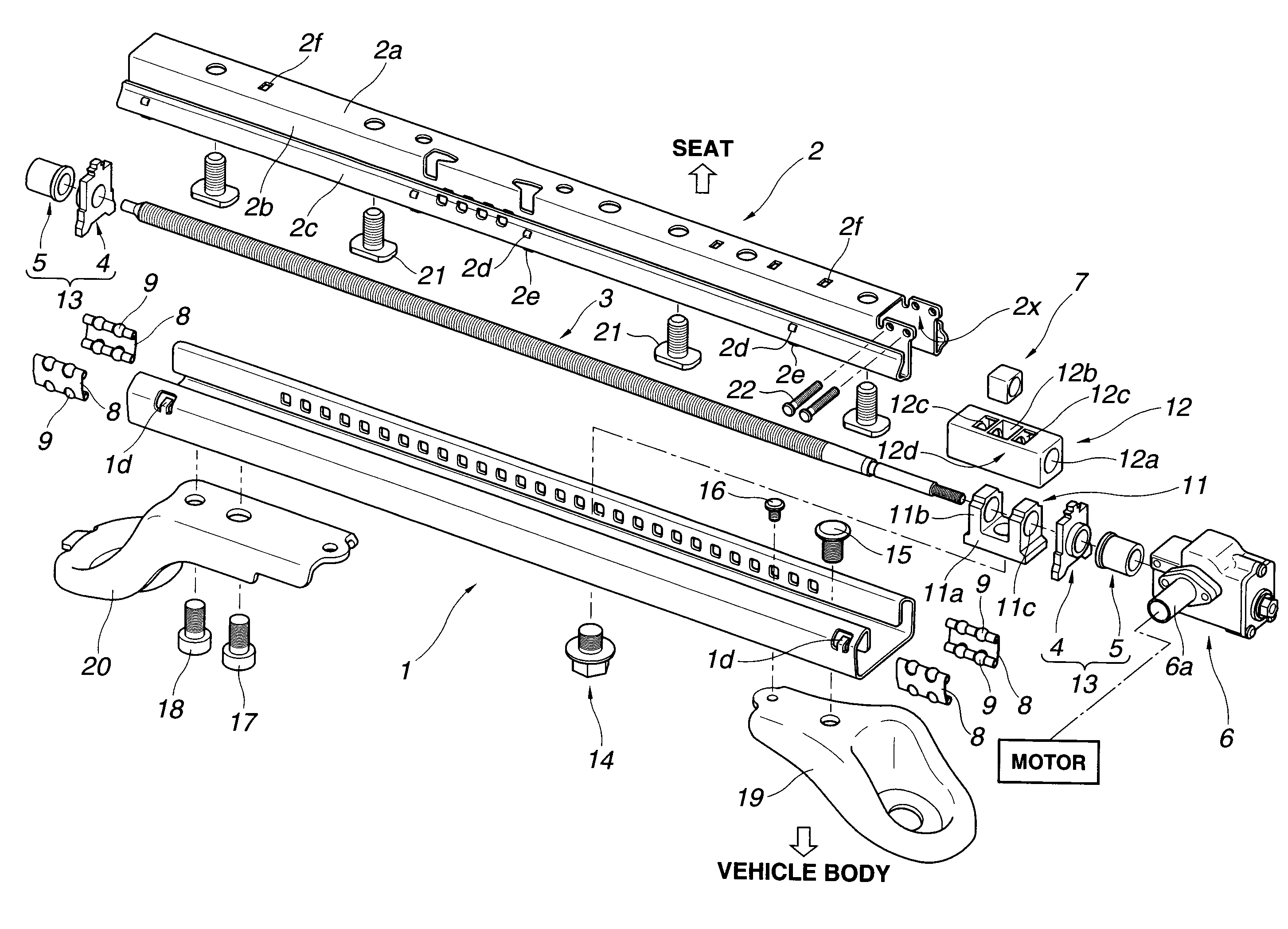 Electrically operated seat slide apparatus