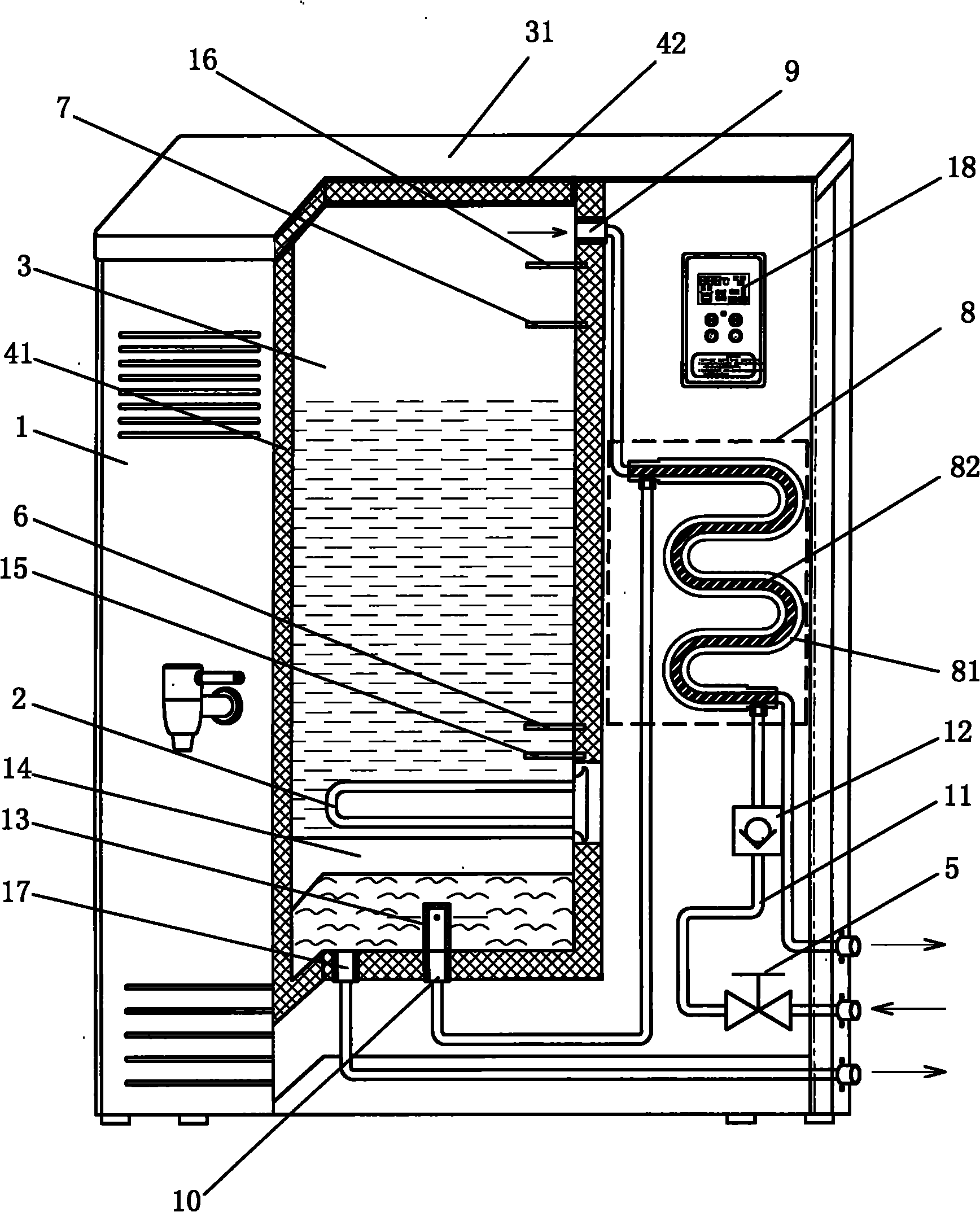 Double energy collection stepping water boiler